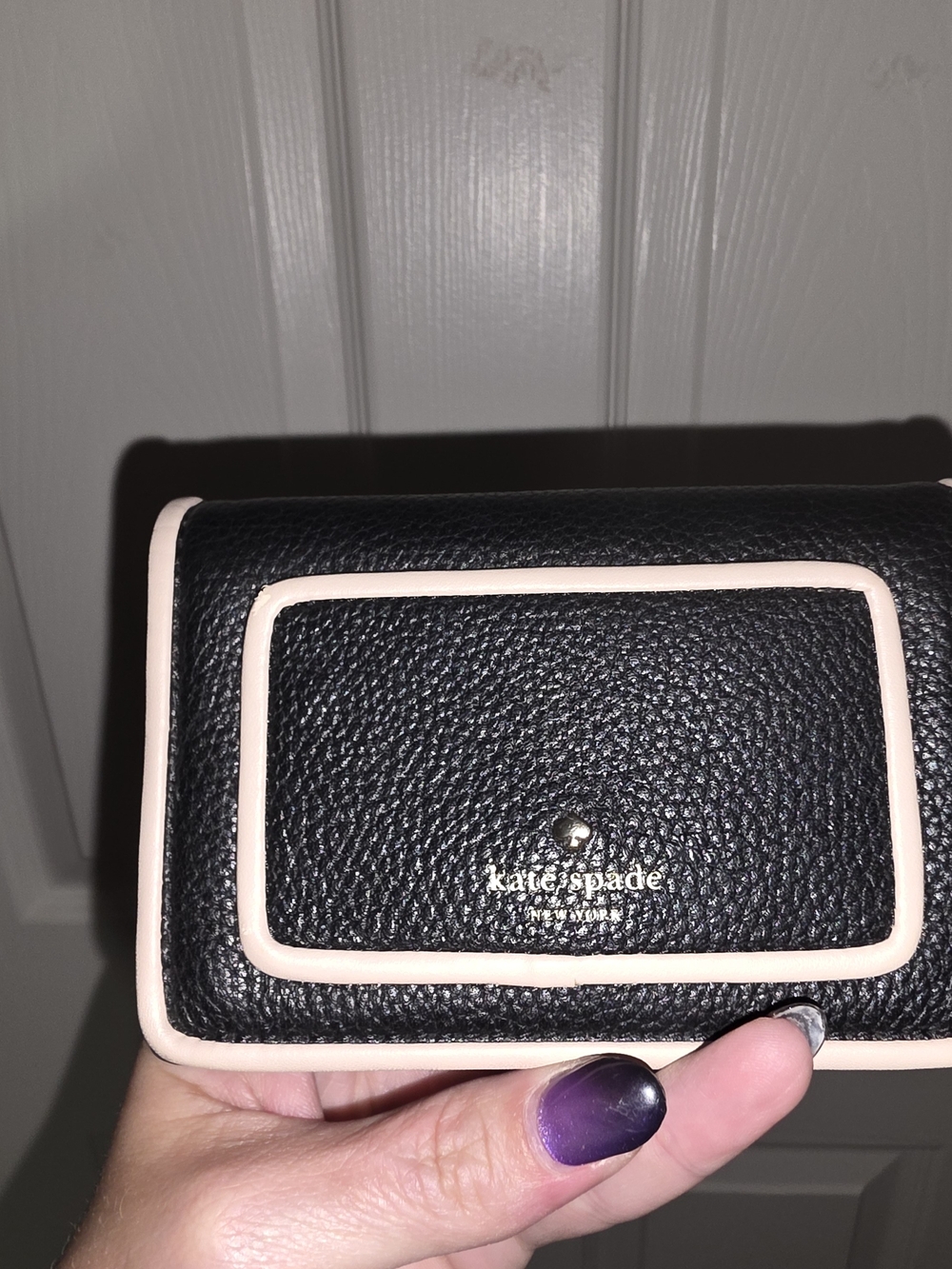 kate spade Black Wallet with Pale Pink Trim